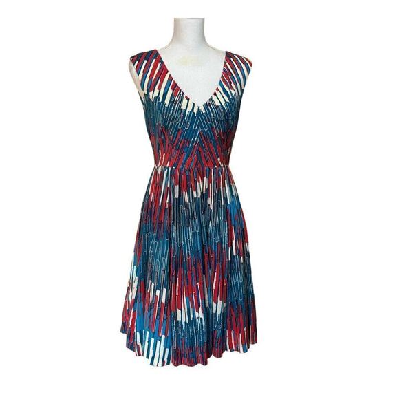 Plenty by Tracy Reese Gallery Row dress, red/blue/cream, 6, colorful, eclectic - Picture 1 of 6